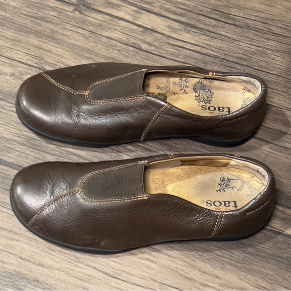 Taos Town Center Leather Dark Brown Slip On Comfort Shoes Flats Walking - Picture 5 of 15